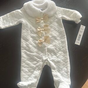 Elegant White Quilted Kids One Piece
